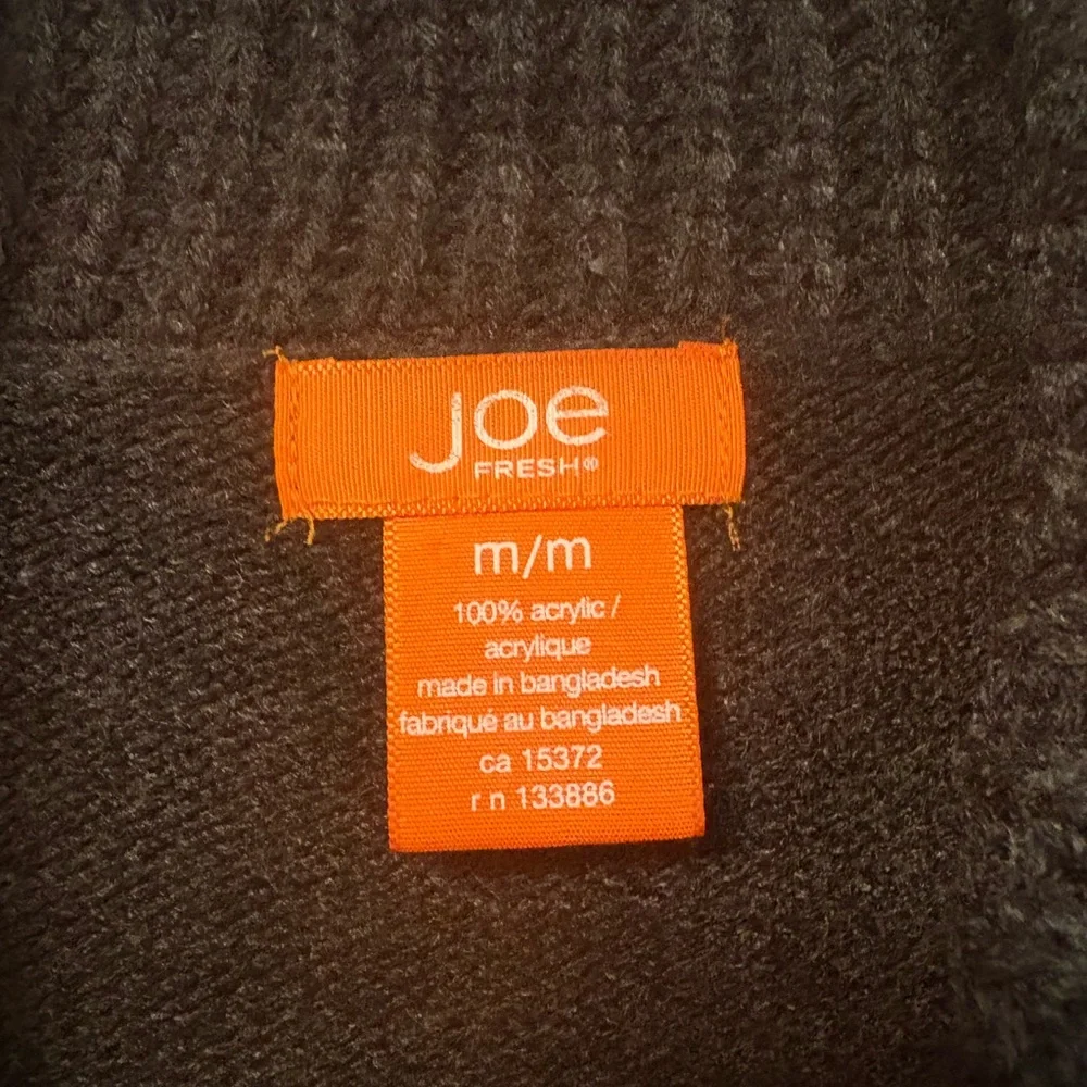 Joe Fresh Shawl Collar Sweater – Dark Gray Knit – Size M - Picture 2 of 2